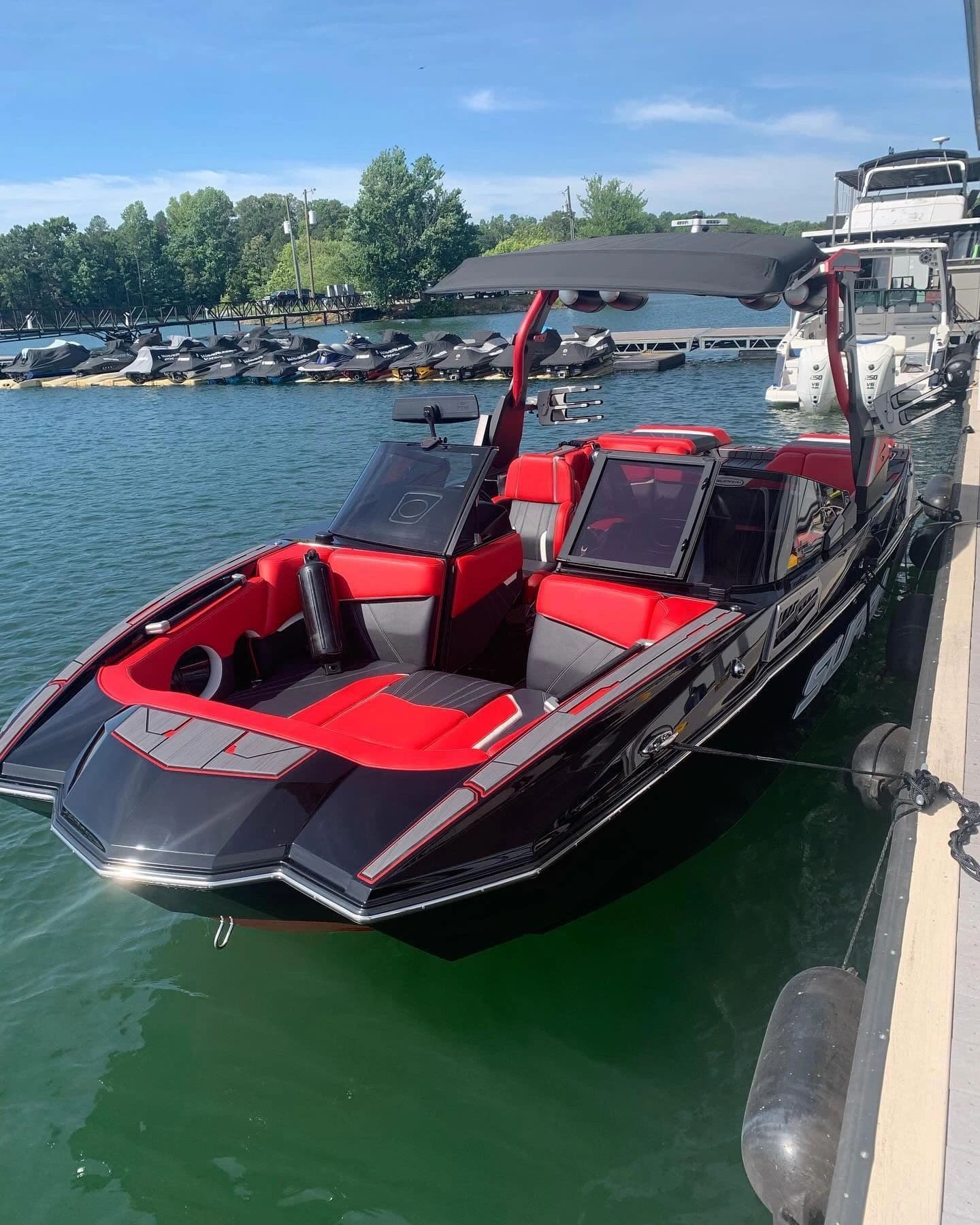 Boat detailing on a Supra surf boat, Lake Lanier GA