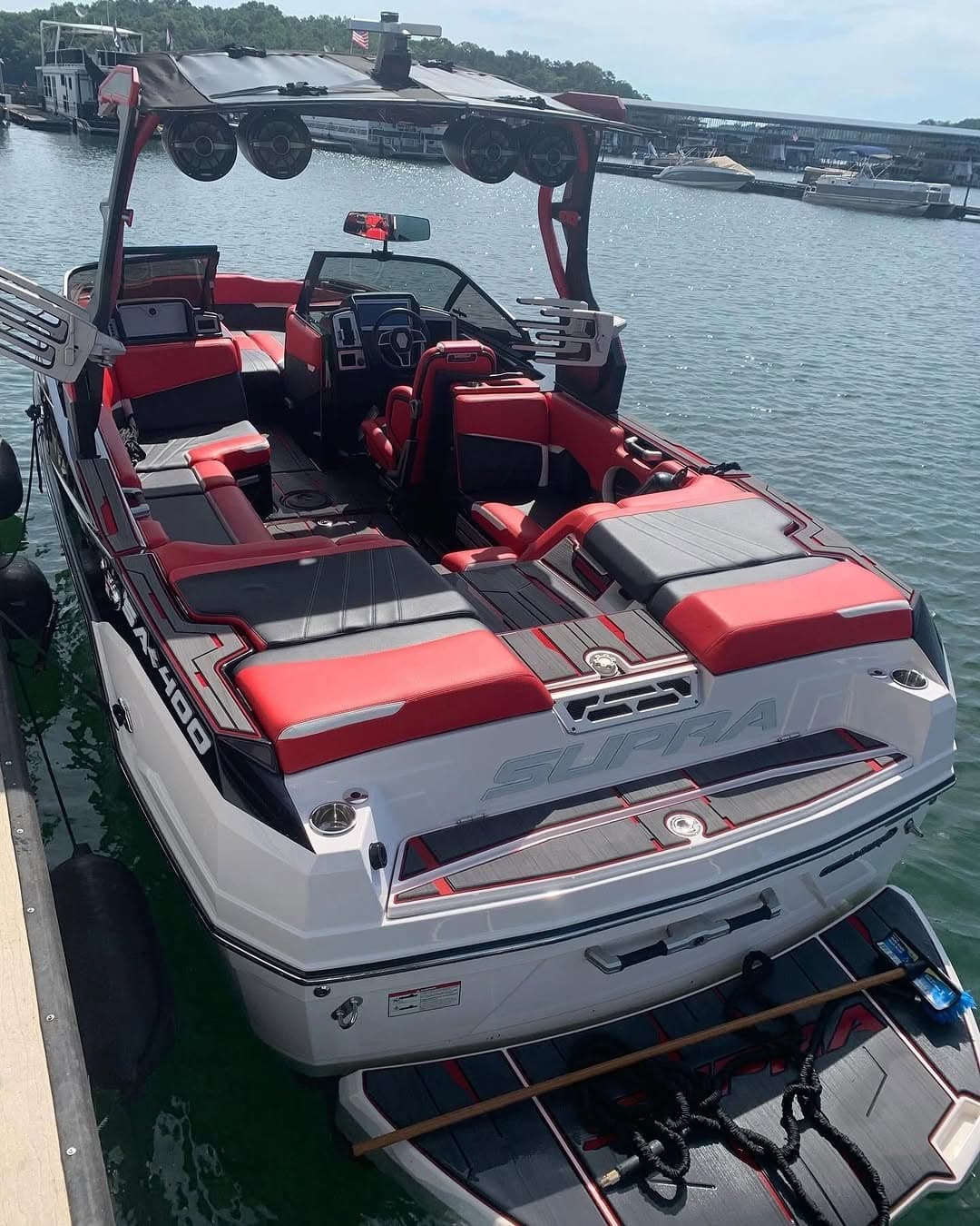 Boat detailing on a wake boat, Lake Lanier GA